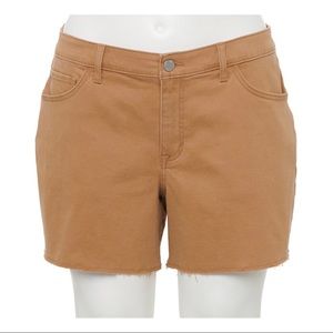 NWT Evri Frayed-Hem Jean Shorts Light Purple  Brown Size 24W